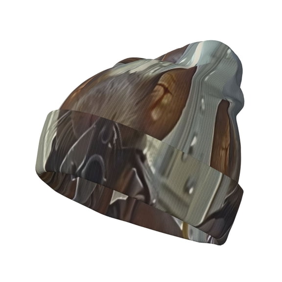 Picia Steampunk Space Mice Warriors Pattern Knitted Beanie Hat for Men and Women , Unisex Winter Warm Stretchy Knit Cap Thick Fisherman Beanies Cuffed Plain Skull Caps