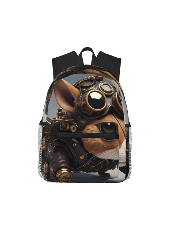Steampunk Squirrel Pilot Large Capacity Backpack Classic Style Backpack Casual Backpack Water-Resistant School Work Travel Outdoor Backpack