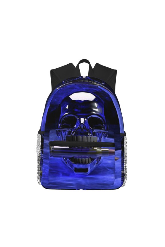 Steel Skull Large Capacity Backpack Classic Style Backpack Casual Backpack Water-Resistant School Work Travel Outdoor Backpack
