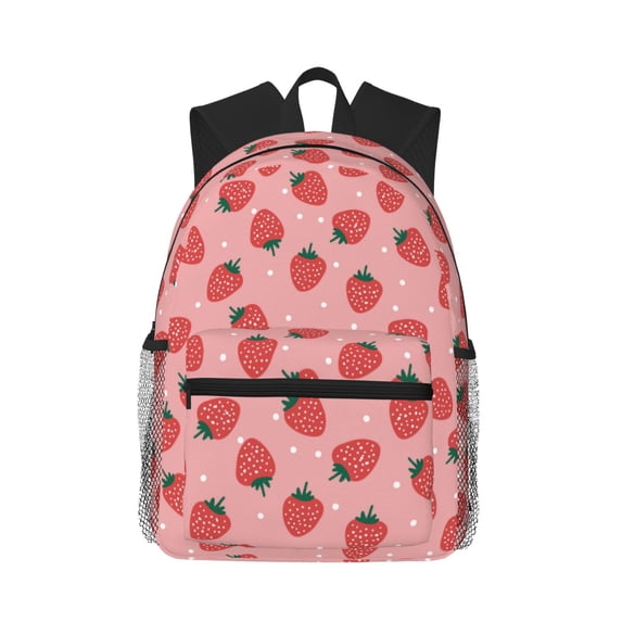 Picia Strawberries Large Capacity Backpack Classic Style Backpack Casual Backpack Water-Resistant School Work Travel Outdoor Backpack