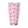 thumbnail image 1 of Picia Strawberries Pattern 20 oz Tumbler Stainless Steel Vacuum Insulated Coffee Ice Cup Double Wall Travel Flask Dual Lid Water Bottle, Eco-friendly Car Cup-Without Straw, 1 of 8