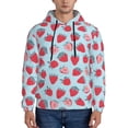 thumbnail image 1 of Picia Strawberries Pattern Casual Men's Hoodie - Lightweight Hooded Sweatshirt with Kangaroo Pocket, Comfortable Pullover for Everyday, Travel-XX-Large, 1 of 7