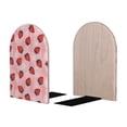 thumbnail image 1 of Picia Strawberries Pattern Wood Bookends for Shelves,Non-slip Bookends, Heavy Duty Wooden Bookend Support,1 Pair, 1 of 8