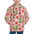 thumbnail image 1 of Picia Strawberries Pattern Youth Hoodie - Warm Pullover Sweatshirt with Kangaroo Pocket, Ideal for Boys and Girls-X-Large, 1 of 6