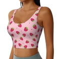 thumbnail image 1 of Picia Strawberries Sports Bra for Women,Padded Strappy Sports Bras Medium Support Yoga Bra with Removable Cups,Running Yoga Bra-XX-Large, 1 of 9