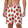 thumbnail image 1 of Picia Strawberries pattern Mens Swim Trunks with Compression Liner Stretch Beach Shorts Quick Dry with Zipper Pockets No-Chafing Board Shorts-Large, 1 of 9