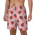 thumbnail image 1 of Picia Strawberries pattern Mens Swim Trunks with Compression Liner Stretch Beach Shorts Quick Dry with Zipper Pockets No-Chafing Board Shorts-Small, 1 of 9