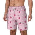 thumbnail image 1 of Picia Strawberries pattern Mens Swim Trunks with Compression Liner Stretch Beach Shorts Quick Dry with Zipper Pockets No-Chafing Board Shorts-X-Large, 1 of 9