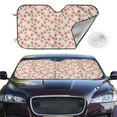 thumbnail image 1 of Picia Strawberry And Flowers Curved Windshield Sunshade Accordion Folding Style Auto Shade for Car Truck SUV Van Blocks UV Ray Sun Visor Protector -Medium, 1 of 7
