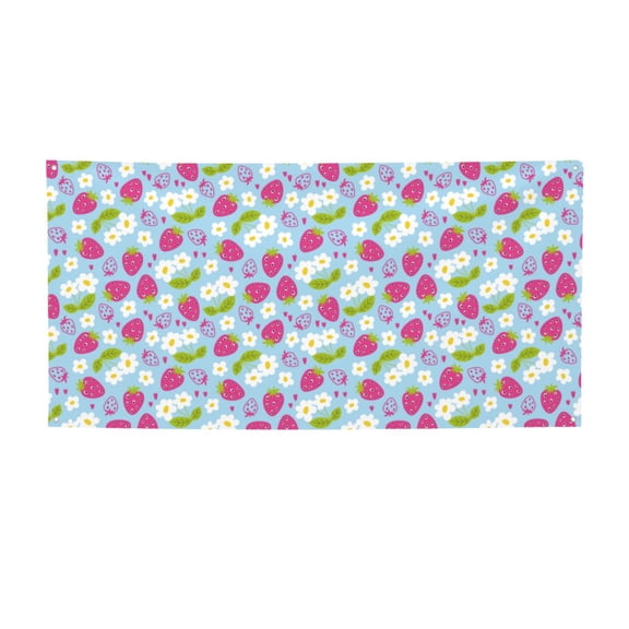 Picia Strawberry And Flowers Pattern Party Banner, Festive Decoration, Holiday Banner, Celebration Decor, Event Banner, Reusable Party Banner-Small