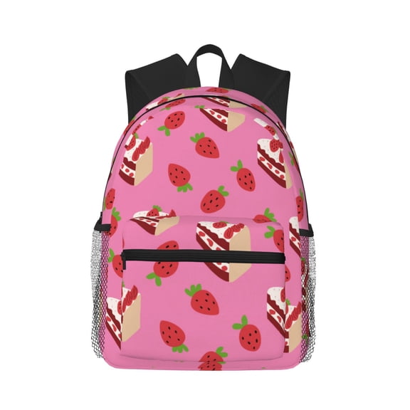 Picia Strawberry Cake Large Capacity Backpack Classic Style Backpack Casual Backpack Water-Resistant School Work Travel Outdoor Backpack