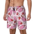 thumbnail image 1 of Picia Strawberry Popsicle pattern Mens Swim Trunks with Compression Liner Stretch Beach Shorts Quick Dry with Zipper Pockets No-Chafing Board Shorts-X-Large, 1 of 9