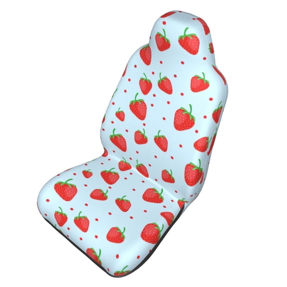 Picia Strawberry Print Waterproof Sweating Car Seat Cover for Post Gym Workout, Running, Beach and Hiking, Universal Fit Anti-Slip Bucket Seat Protector