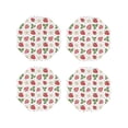 thumbnail image 1 of Picia Strawberry Printed Leather Coasters for Drinks, 4" Drink Coasters Set of 4 for Tabletop Protection, Handmade Luxurious Home Décor and Housewarming Gift -Octagon, 1 of 6