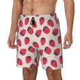 thumbnail image 1 of Picia Strawberry pattern Mens Swim Trunks with Compression Liner Stretch Beach Shorts Quick Dry with Zipper Pockets No-Chafing Board Shorts-Medium, 1 of 9