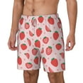 thumbnail image 1 of Picia Strawberry pattern Mens Swim Trunks with Compression Liner Stretch Beach Shorts Quick Dry with Zipper Pockets No-Chafing Board Shorts-Small, 1 of 9