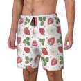 thumbnail image 1 of Picia Strawberry pattern Mens Swim Trunks with Compression Liner Stretch Beach Shorts Quick Dry with Zipper Pockets No-Chafing Board Shorts-, 1 of 9