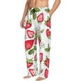 thumbnail image 1 of Picia Strawberry1 Mens Soft Woven Cotton Elastic Waistband Sleep Pajama Pant Lounge Sleep Pant With Pockets And Drawstring-Small, 1 of 9