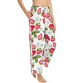 thumbnail image 1 of Picia Strawberry1 Womens Soft Woven Cotton Elastic Waistband Sleep Pajama Pant Lounge Sleep Pant With Pockets And Drawstring-Large, 1 of 9