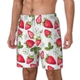 thumbnail image 1 of Picia Strawberry1 pattern Mens Swim Trunks with Compression Liner Stretch Beach Shorts Quick Dry with Zipper Pockets No-Chafing Board Shorts-Large, 1 of 9
