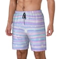 thumbnail image 1 of Picia Striped Gradient pattern Mens Swim Trunks with Compression Liner Stretch Beach Shorts Quick Dry with Zipper Pockets No-Chafing Board Shorts-Large, 1 of 9