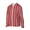 thumbnail image 1 of Picia Stripes Red White Women's Men's UPF 50+ Sun Protection Hoodie Shirt Long Sleeve SPF Fishing Outdoor UV Hiking Lightweight Shirts-3X-Large, 1 of 9
