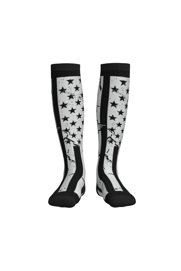 Submarine Vintage Flag Printed Sports Compression Socks - 15-20mmHg Graduated Compression, High-Performance Soft and Breathable Socks for Men and Women