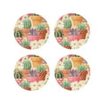 thumbnail image 1 of Picia Succulent And Cactus Printed Leather Coasters for Drinks, 4" Drink Coasters Set of 4 for Tabletop Protection, Handmade Luxurious Home Décor and Housewarming Gift -Round Shape, 1 of 6