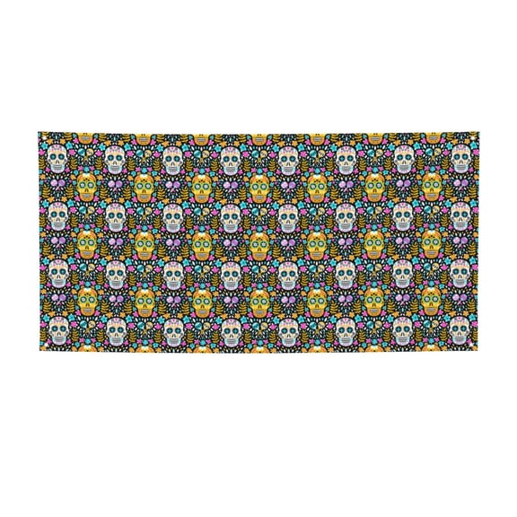 Picia Sugar Skulls Pattern Party Banner, Festive Decoration, Holiday Banner, Celebration Decor, Event Banner, Reusable Party Banner-Medium