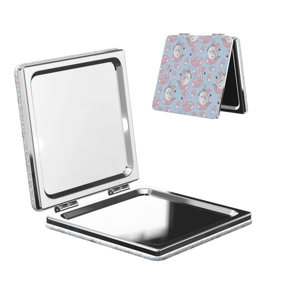 Picia Summer Cute Unicorns for Compact Vanity Mirror , Travel Makeup Mirror , Portable Magnifying Cosmetic Mirror for Daily, Work, Business-Square