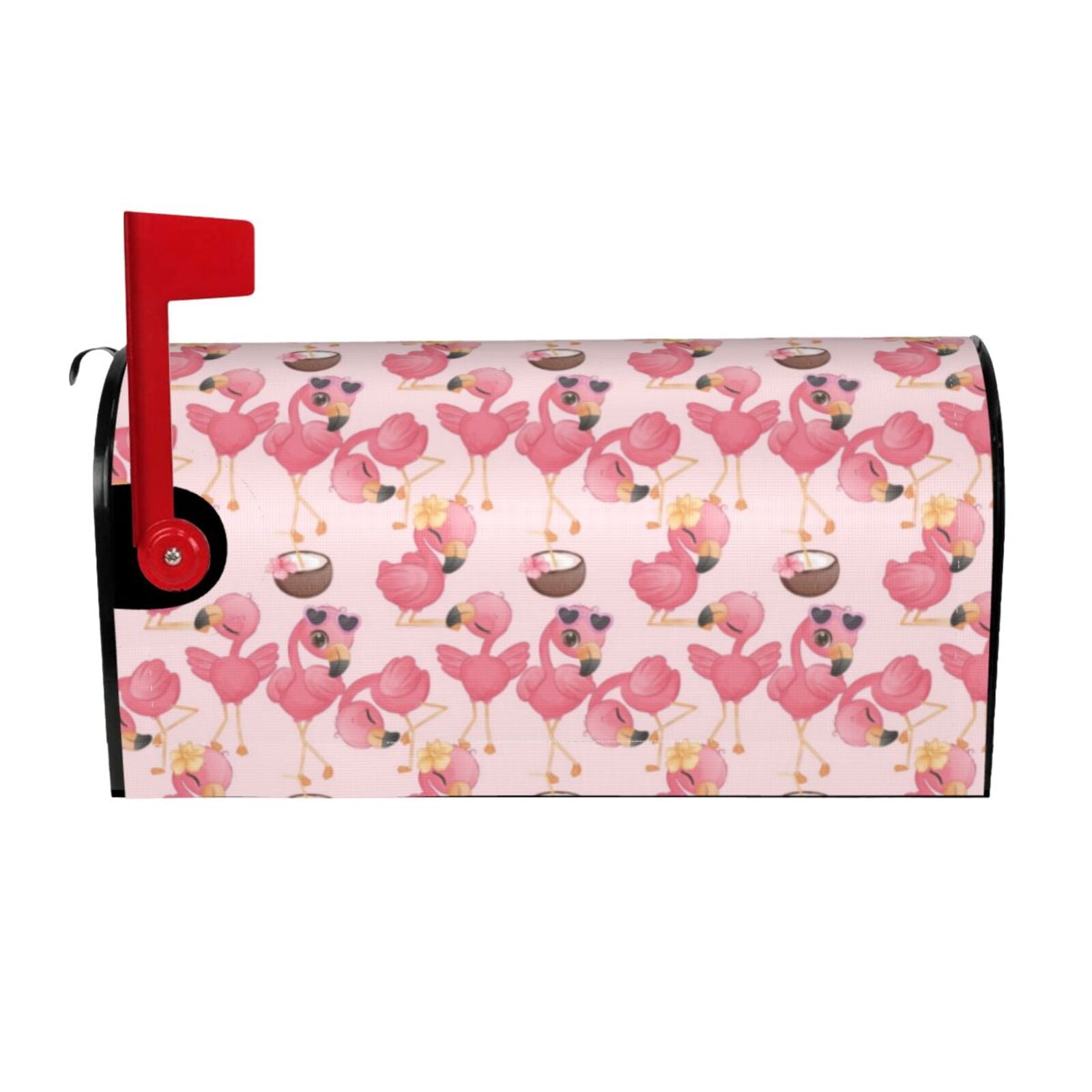 Picia Summer Flamingo Mailbox Cover Standard Size25.5x21 in