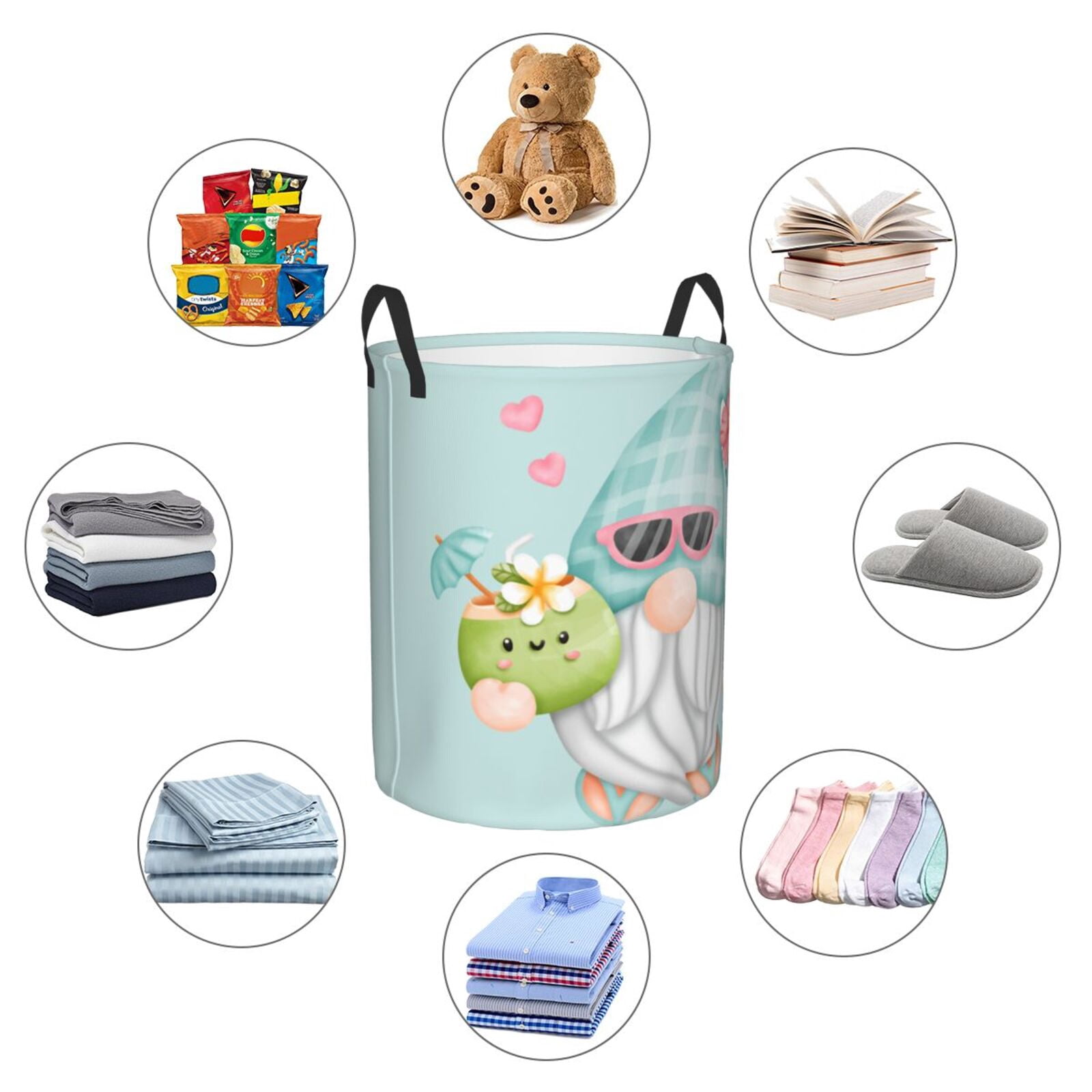 Snowy Gnome Quilted Laundry Basket NCU0TH3147 main image 1