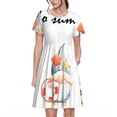 thumbnail image 1 of Picia Summer Gnome Pattern Women's Short Sleeve Summer Dress Pleated Loose Swing Knee Length Short Sleeve Swing Dresses, 1 of 6