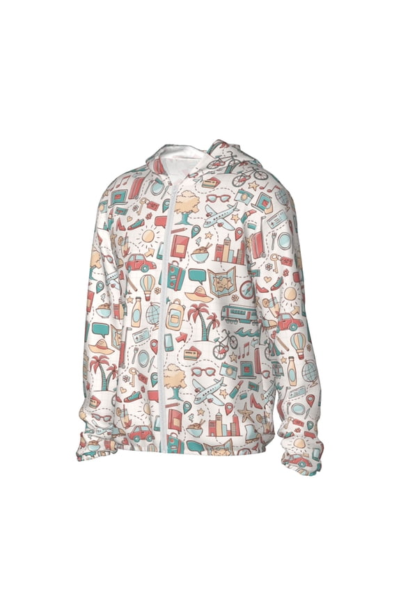 Summer Life Women's Men's UPF 50+ Sun Protection Hoodie Shirt Long Sleeve SPF Fishing Outdoor UV Hiking Lightweight Shirts-XX-Large