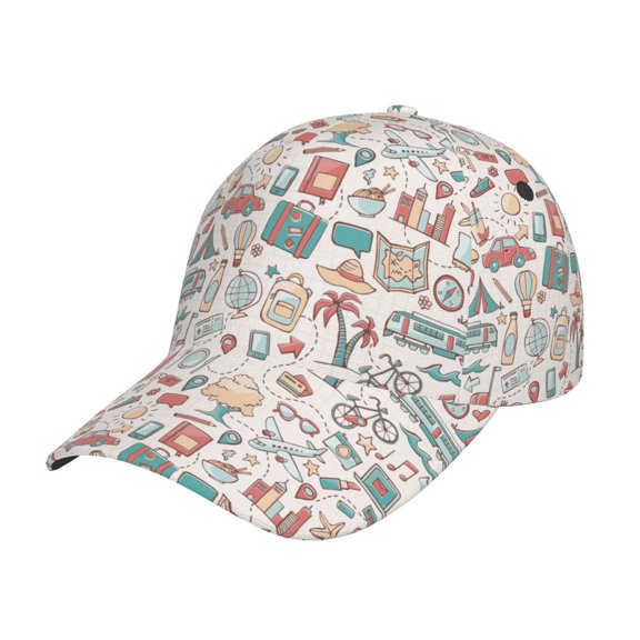Picia Summer Life pattern Trucker Low Profile Hat Men Women Baseball Cap Dad Hat Adjustable Unconstructed Plain Cap