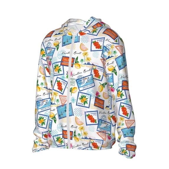 Picia Summer Stamp Women's Men's UPF 50+ Sun Protection Hoodie Shirt Long Sleeve SPF Fishing Outdoor UV Hiking Lightweight Shirts-X-Large