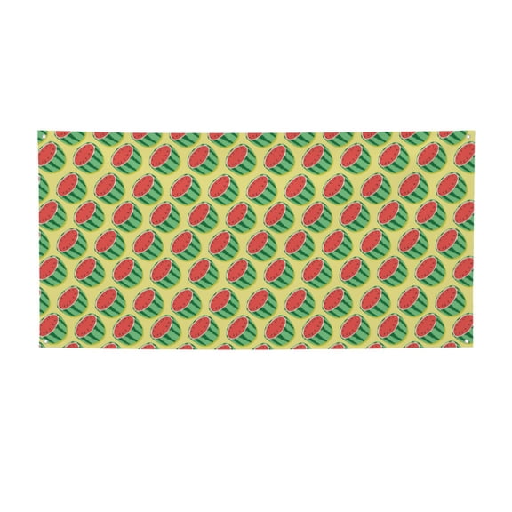 Picia Summer Watermelon Pattern Party Banner, Festive Decoration, Holiday Banner, Celebration Decor, Event Banner, Reusable Party Banner-Small