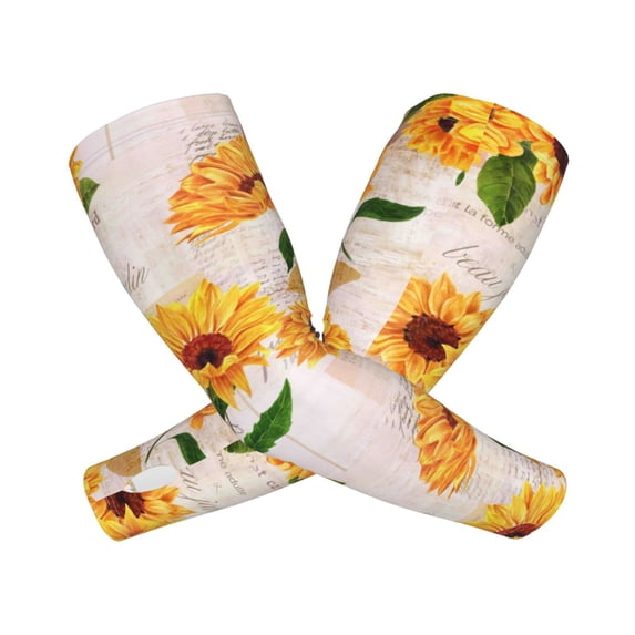 Picia Sunflower 5 Arm Sleeves for Men and Women - Tattoo Cover Up UPF 50+ Cooling Sports Sleeve for Basketball Golf Football-One Size