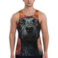 thumbnail image 1 of Picia Sunflower Black Dog Printed Men’s Performance Tank, Men's Workout Tank Top Moisture-Wicking Tank Top Muscle tee, Breathable Workout Shirt-3X-Large, 1 of 7