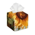 thumbnail image 1 of Picia Sunflower Blue Sky Pattern Tissue Box Cover,PVC Leather Square Holder,Tissue Box Holder with Magnetic Bottom,Facial Paper Organizer Dispenser-5.2"X5.2"X5.2", 1 of 8