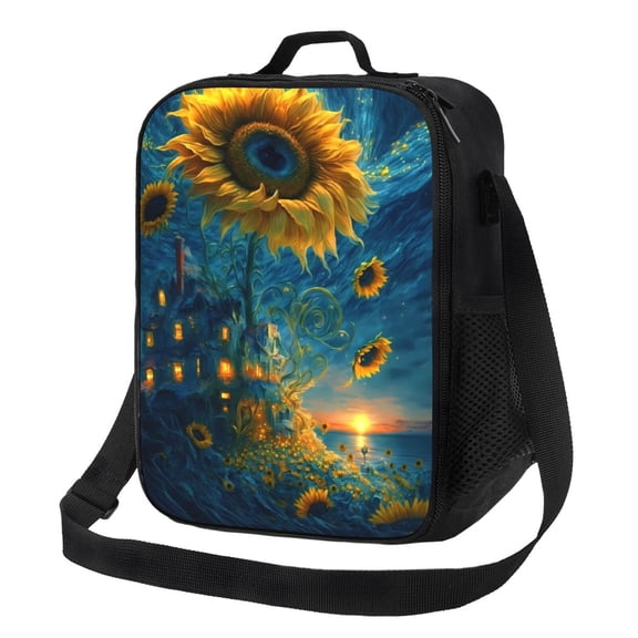Picia Sunflower Castle Starry Sky Lunch box Lunch bag for men women Large capacity Lunchbox Reusable Lunch bags Insulated Lunch bag Lunch box cooler