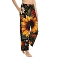 thumbnail image 1 of Picia Sunflower Floral Butterfly Womens Soft Woven Cotton Elastic Waistband Sleep Pajama Pant Lounge Sleep Pant With Pockets And Drawstring-XX-Large, 1 of 9