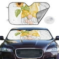 thumbnail image 1 of Picia Sunflower Gnomes5 Curved Windshield Sunshade Accordion Folding Style Auto Shade for Car Truck SUV Van Blocks UV Ray Sun Visor Protector -, 1 of 7