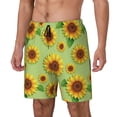 thumbnail image 1 of Picia Sunflower Leaves pattern Mens Swim Trunks with Compression Liner Stretch Beach Shorts Quick Dry with Zipper Pockets No-Chafing Board Shorts-XX-Large, 1 of 9
