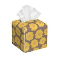 thumbnail image 1 of Picia Sunflower Pattern Tissue Box Cover,PVC Leather Square Holder,Tissue Box Holder with Magnetic Bottom,Facial Paper Organizer Dispenser-5.2"X5.2"X5.2", 1 of 8