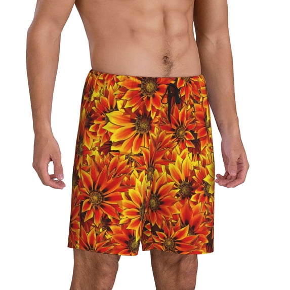 Picia Sunflower4 Pajama Shorts for Men, Men's Pajama Bottoms, Sleepwear,Short Pajama Pants-Medium