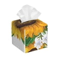 thumbnail image 1 of Picia Sunflowers (2) Pattern Tissue Box Cover,PVC Leather Square Holder,Tissue Box Holder with Magnetic Bottom,Facial Paper Organizer Dispenser-5.2"X5.2"X5.2", 1 of 8