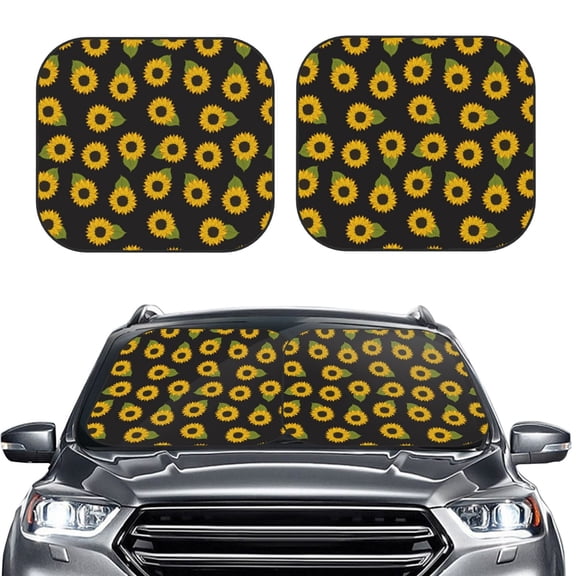 Picia Sunflowers 2 Piece Car Windshield Sun Shade Foldable | Foldable Sun Shield for Front Window Blocks UV Rays and Keeps Your Vehicle Cool-Small