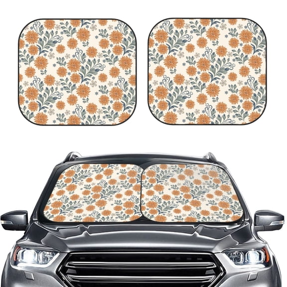 Picia Sunflowers 5 2 Piece Car Windshield Sun Shade Foldable | Foldable Sun Shield for Front Window Blocks UV Rays and Keeps Your Vehicle Cool-Small