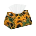 thumbnail image 1 of Picia Sunflowers 7 Pattern Long Tissue Box Cover,PVC Leather Triangle Holder,Tissue Box Holder with Magnetic Bottom,Facial Paper Organizer Dispenser-7.9"X4.9"X4.5", 1 of 9